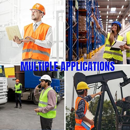 Miniatura 7 de BeautyWill Chaleco de seguridad personalizado, paquete de 1020 chalecos de seguridad Constructin Hi Vis con cremallera y bolsillo