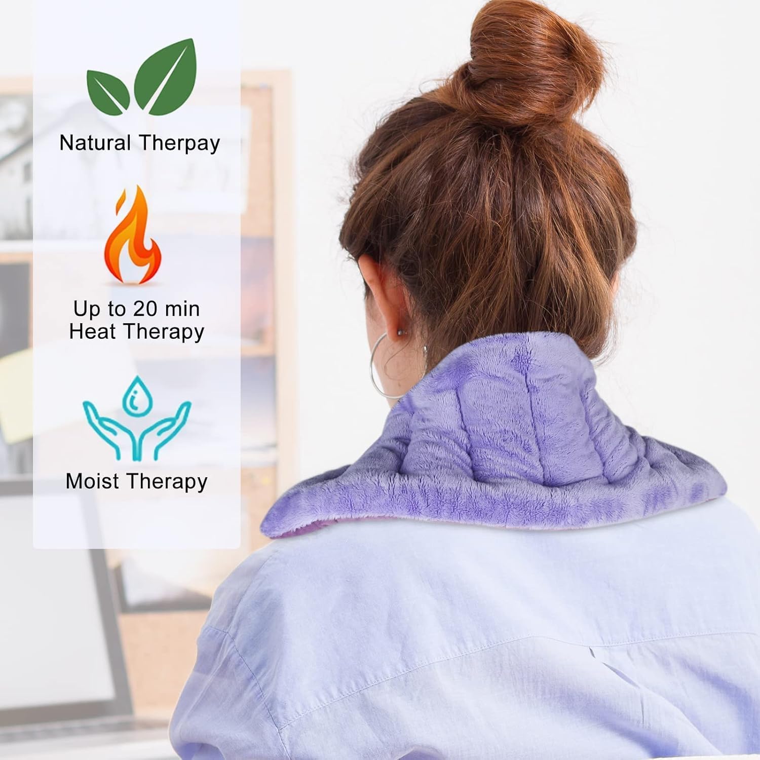 SuzziPad Microwave Heating Pad for Pain Relief, 8 x 17 Heating Pads for Cramps,7 x 12 Multipurpose Heating Pad Microwavable for Shoulder, Belly, Elbow, Knee, Moist Heat Pack for Arthritis