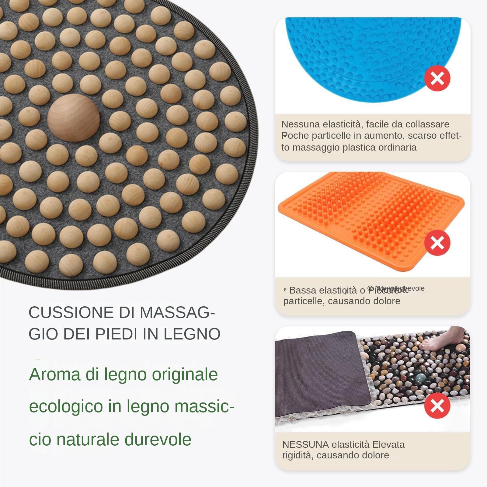 Alfombrilla de Madera para Pies Almohadilla De Masaje De Madera