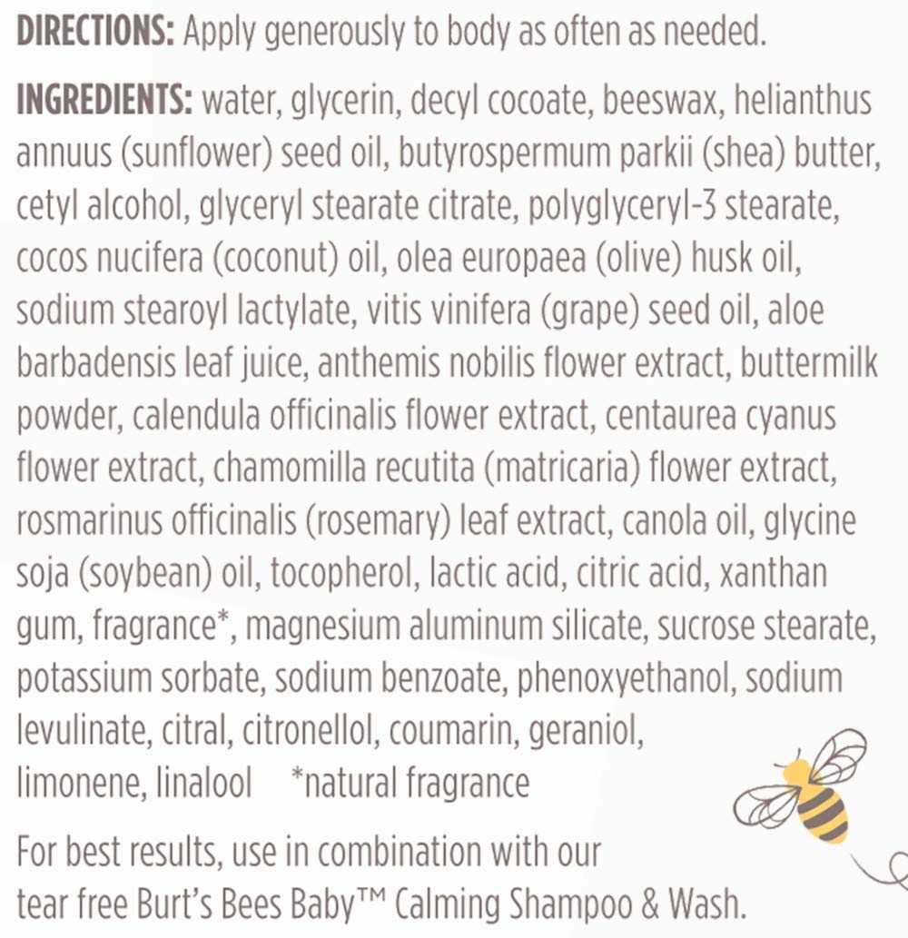 Burt's Bees Baby Nourishing Lotion, Calming Baby Lotion - 6 Ounce Tube - Pack of 3 : Baby