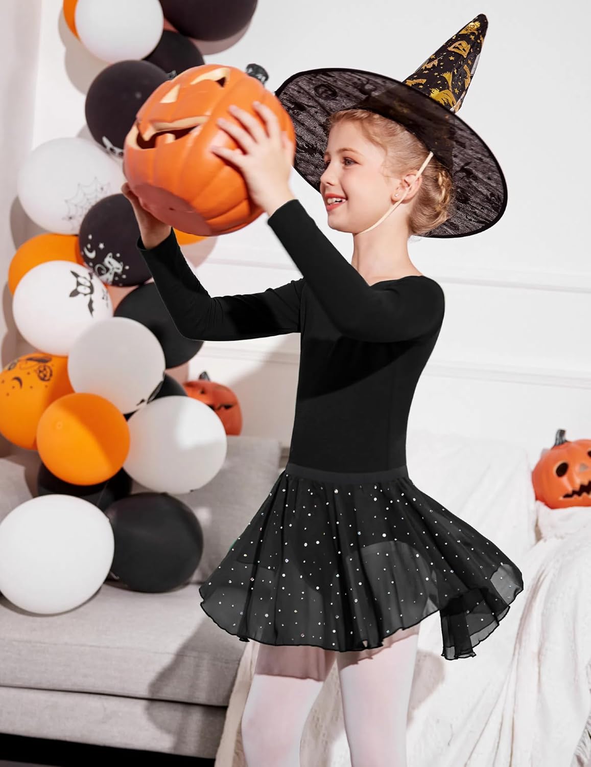 Zaclotre Gymnastics Leotards for Girls Long Sleeve Crisscross Back Ballet Dance Outfit with Removable Skirt Combo - Image 4