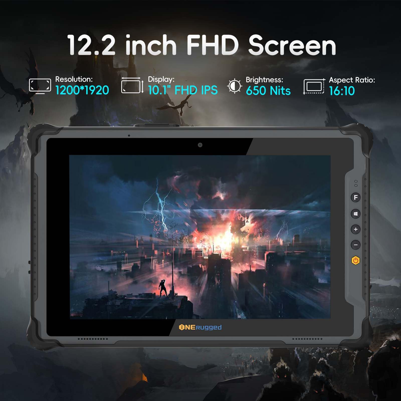 Tablet rugged M20A, 12,2 pollici, Windows 11 Pro, 16 GB + 128 GB, Core i5-1235U, IP65, impermeabile, doppia batteria, lavoro industriale all'aperto con 8 MP + fotocamera 5 MP, 4G LTE/WiFi