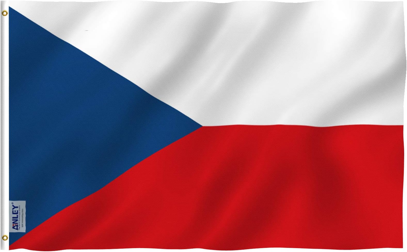 Anley [Fly Breeze 3x5 Foot (90 X 150cm) Czech Flag - Vivid Color and UV Fade Resistant - Canvas Header and Double Stitched - Czechia National Flags Polyester with Brass Grommets 3 X 5 Ft