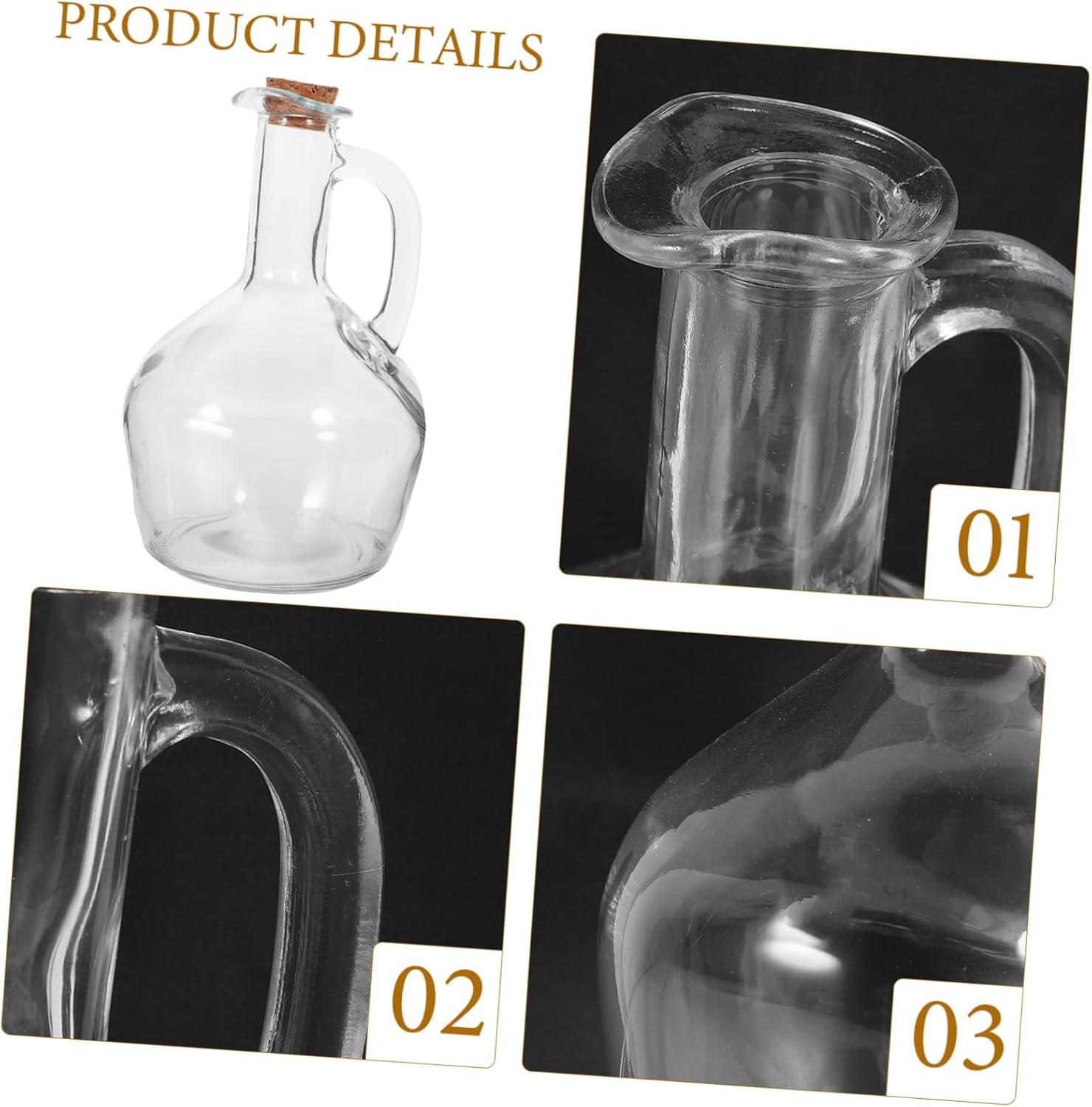GLEAVI Oil Dispenser Spray and Pour Glass Sauce Dispenser Vinegar Bottle Condiment Bottle Soy Sauce Container Kitchen Seasoning Holder