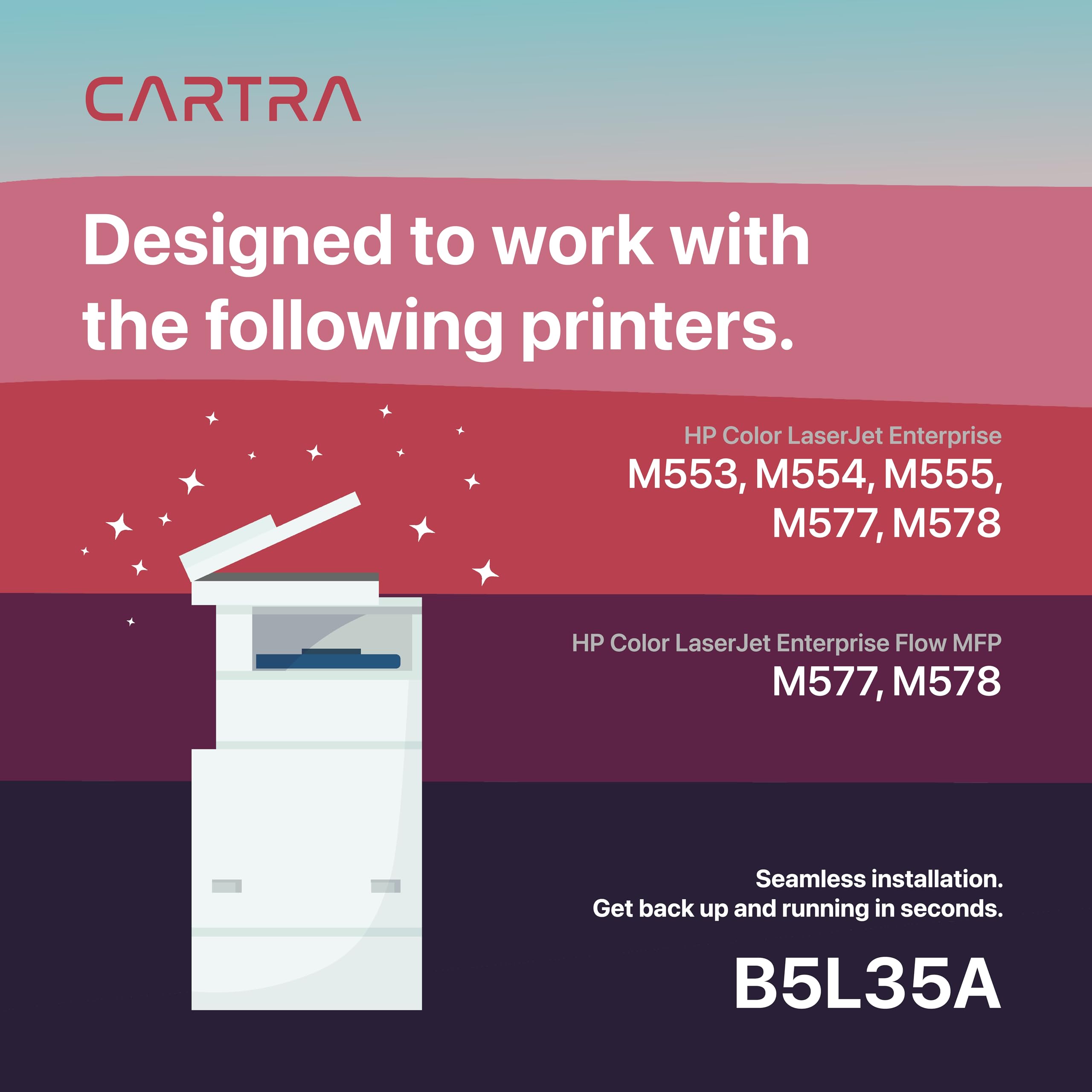 CARTRA Maintenance Kit 110V Replacement Part B5L35A Compatible with HP Color Laserjet Enterprise M553 M554 M555 M577 M578 Series (RM2-0011)