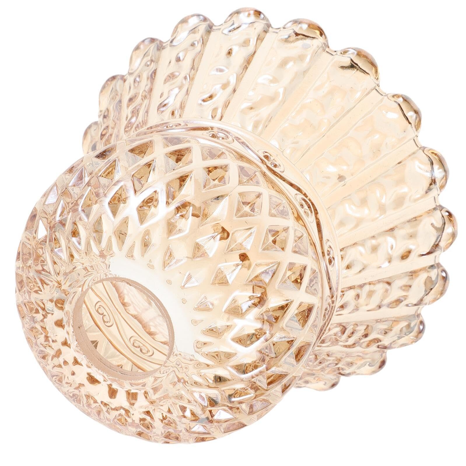 Ciieeo Abat-jour en Verre Vintage pour Lampe de Table Petit, Bord Festonné, Facile à Nettoyer, Compatible Flexible, pour Salon ou Chambre