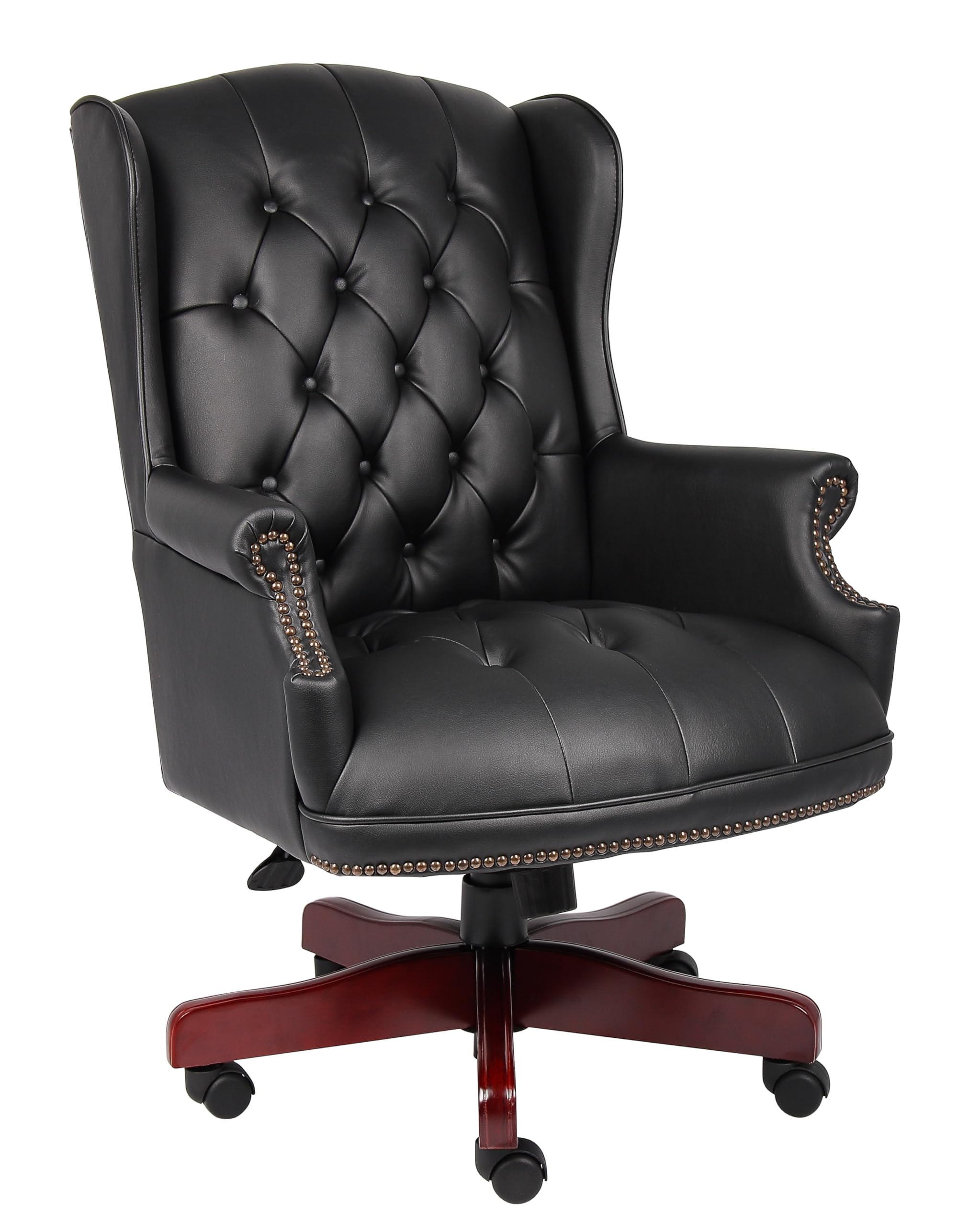 Boss Office Products Wingback Traditional Chair in Black, High-Back (B800-BK)