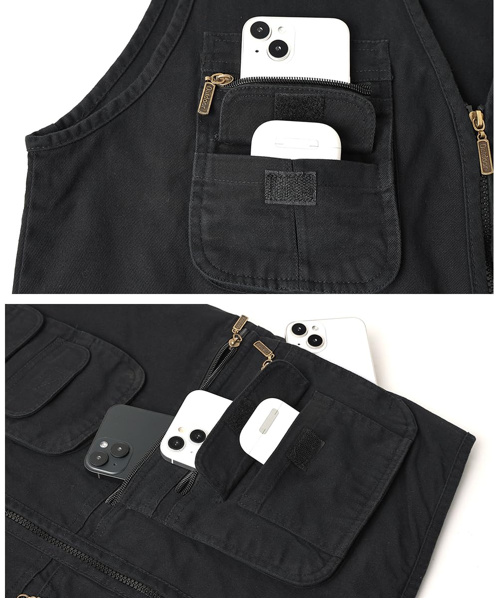 Gilet da Pesca da Uomo Giacca Senza Maniche da Fotografia Caccia Gilet da Lavoro Giubbotti Safari con Multi-Tasche
