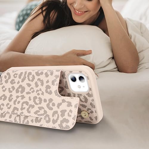 Miniatura 77 de iCoverCase Funda compatible con iPhone 11 con soporte para tarjetas, funda protectora de piel sintética con bloqueo RFID para mujeres y hombres