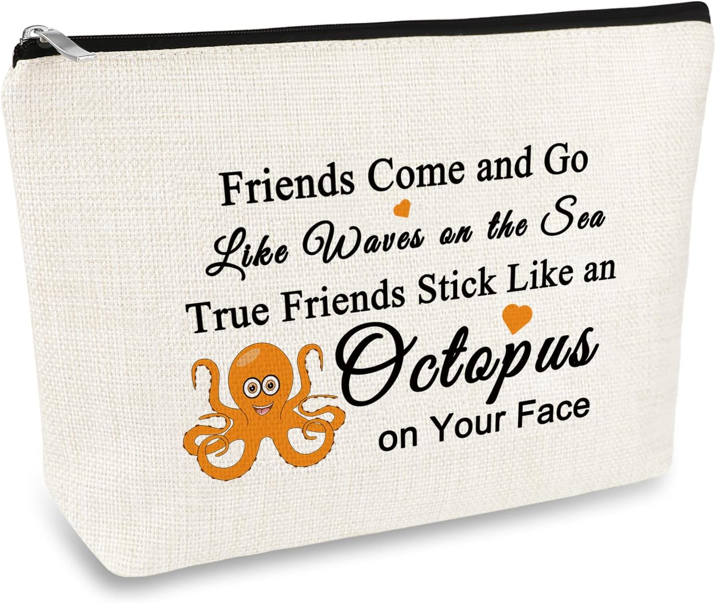 Friendship Makeup Bag Funny Best Friend Gift for Women Octopus Lover Gift for Sister Travel Cosmetic Bag Long Distance Friendship Present Birthday Graduation Present for Best Friends Bestie Sister