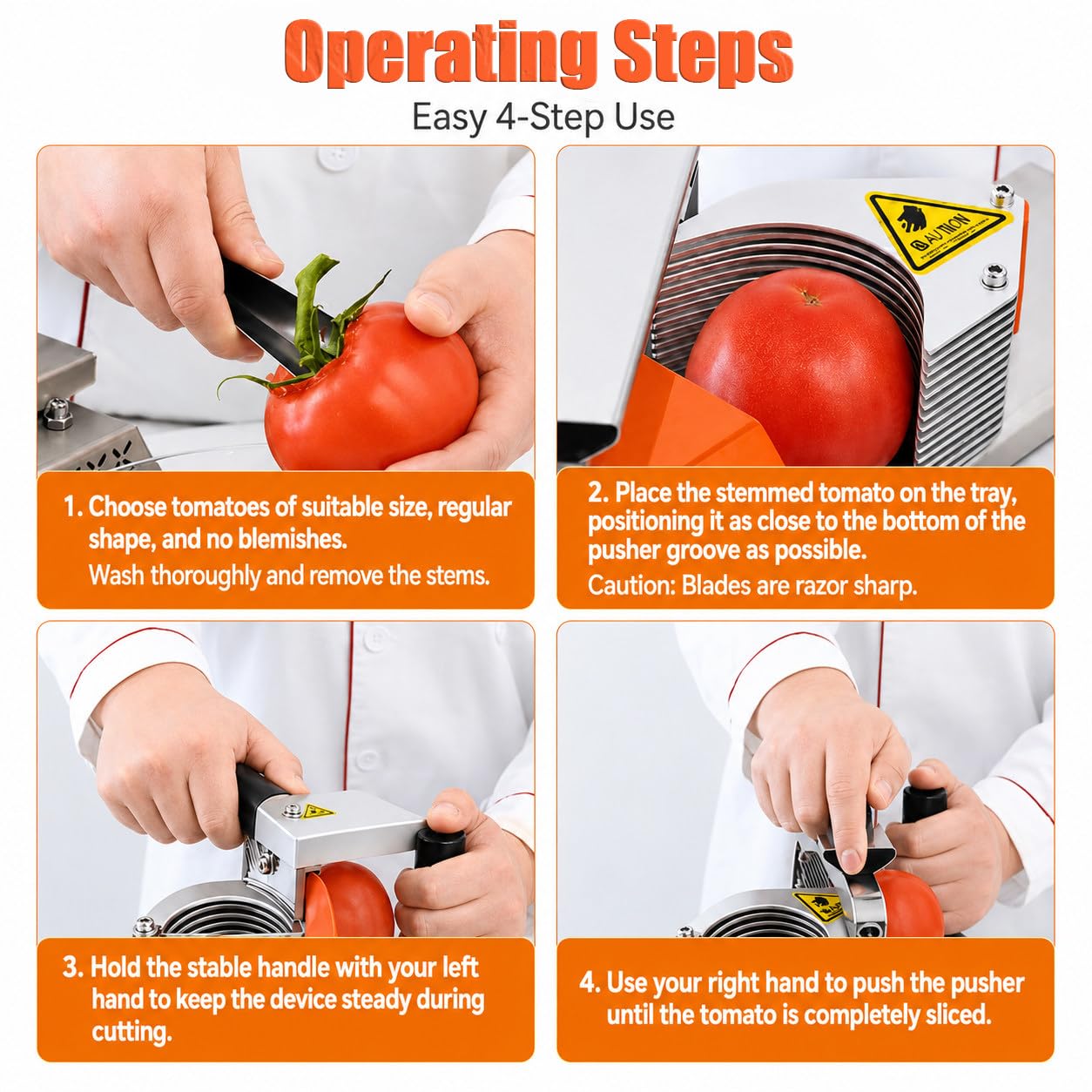 Gewerblicher Obstschneider, Manueller 4,5mm Schneider für Weiches Obst | Geeignet für Weiches Obst bis 6cm Höhe, Einschließlich Tomaten, Gurken, Bananen und Drachenfrüchte