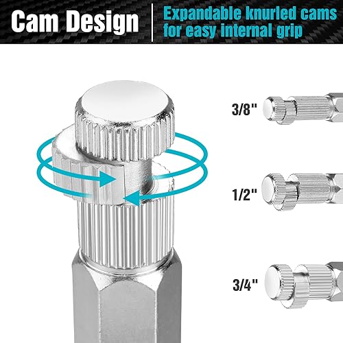 Miniatura 4 de DURATECH Juego de llaves de tubo interno, juego de extractor de pezón de tubo, 3 piezas, 3/8 pulgadas, 1/2 pulgadas y 3/4 pulgadas, bolsa