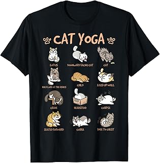 Cat Yoga Pose Katzen Achtsamkeit Meditation Namaste Katze T-Shirt