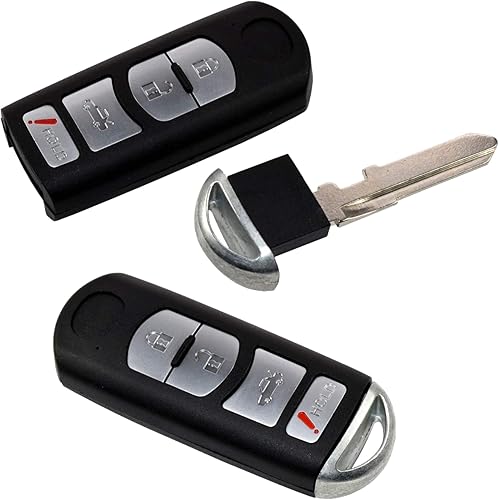 HQRP Paquete de 2 fundas para llavero remoto sin llave con 4 botones compatibles con Mazda 3 / CX-9 2010 2011 2012 2013 2014 2015 2016
