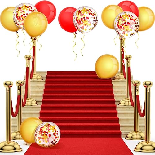 Miniatura 3 de TecUnite - 80 globos de látex de 12, diseño de confeti, globos metálicos, para fiestas de Navidad, Halloween, San Valentín, 4 de Julio, boda,