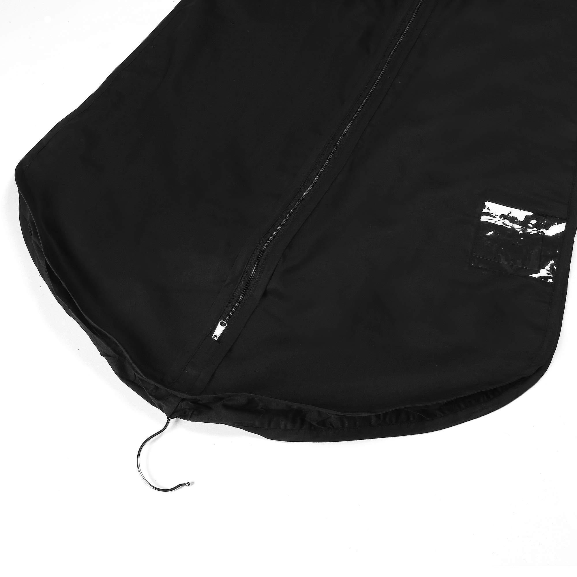 Hoesh International Men's Black Hoesh 44" Finest Luxury Cotton Twill With 2 Inch Gusset Breathable Suit Carrier Cover Protection Travel Gart Bag