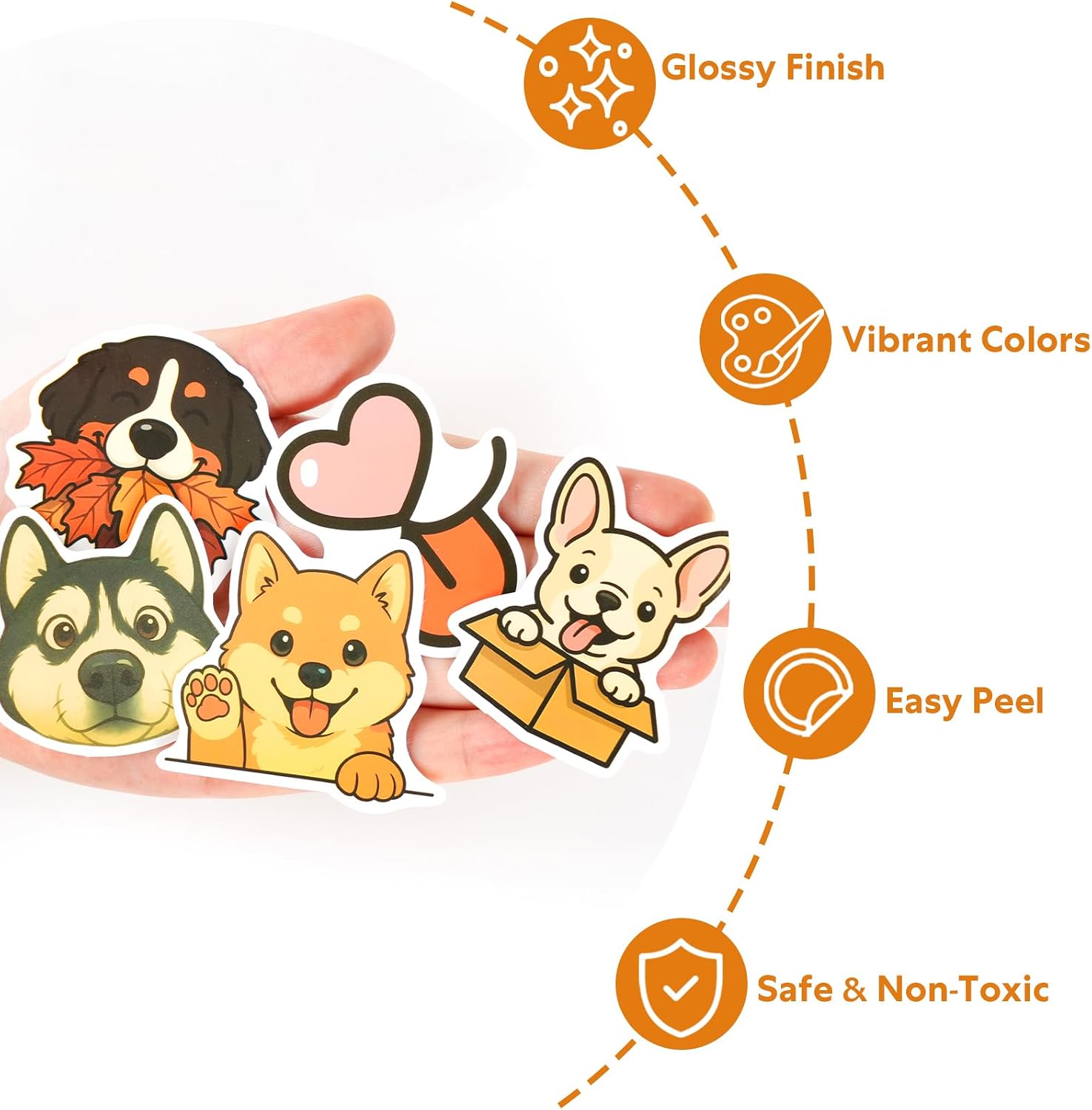 300 Pcs Cute Dog Stickers, Waterproof Vinyl Puppy Sticker Pack, 20+ Breeds image 3