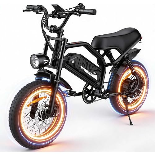 AVDLBIKE Electric Bike, 16'' Fat Tire E-Bike for Teens/Adults, 500W Small E-Bike with 36V/12.8Ah Removable Battery, Up to 22MPH, 45 Mile Range, Electric Dirt/Mountain Bike for Woman/Men A13