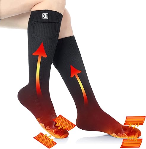 SAVIOR HEAT 2023 - Calcetines térmicos para hombres y mujeres, batería recargable eléctrica, calcetines largos de esquí gruesos para invierno clima