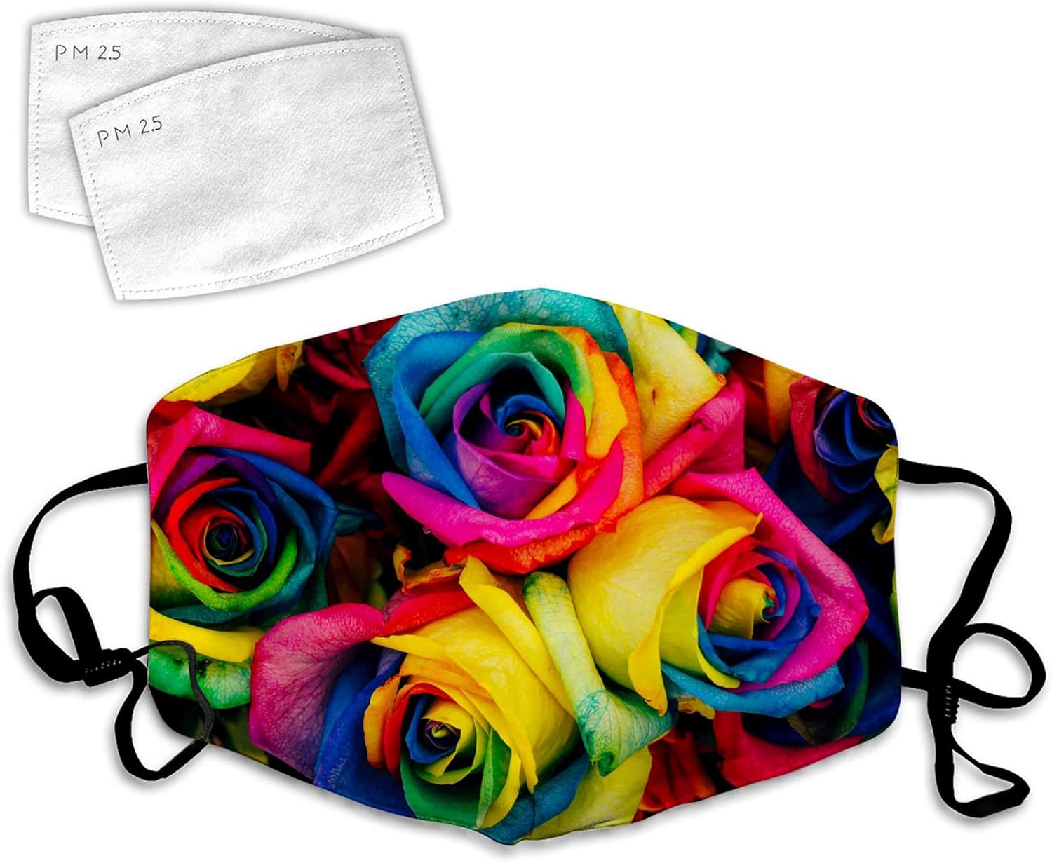 Lowest Price ZHYTX Colorful Roses Bouquet Rainbow 3D Custom Design Fashion Comfortable Adjustable Facial Decorations