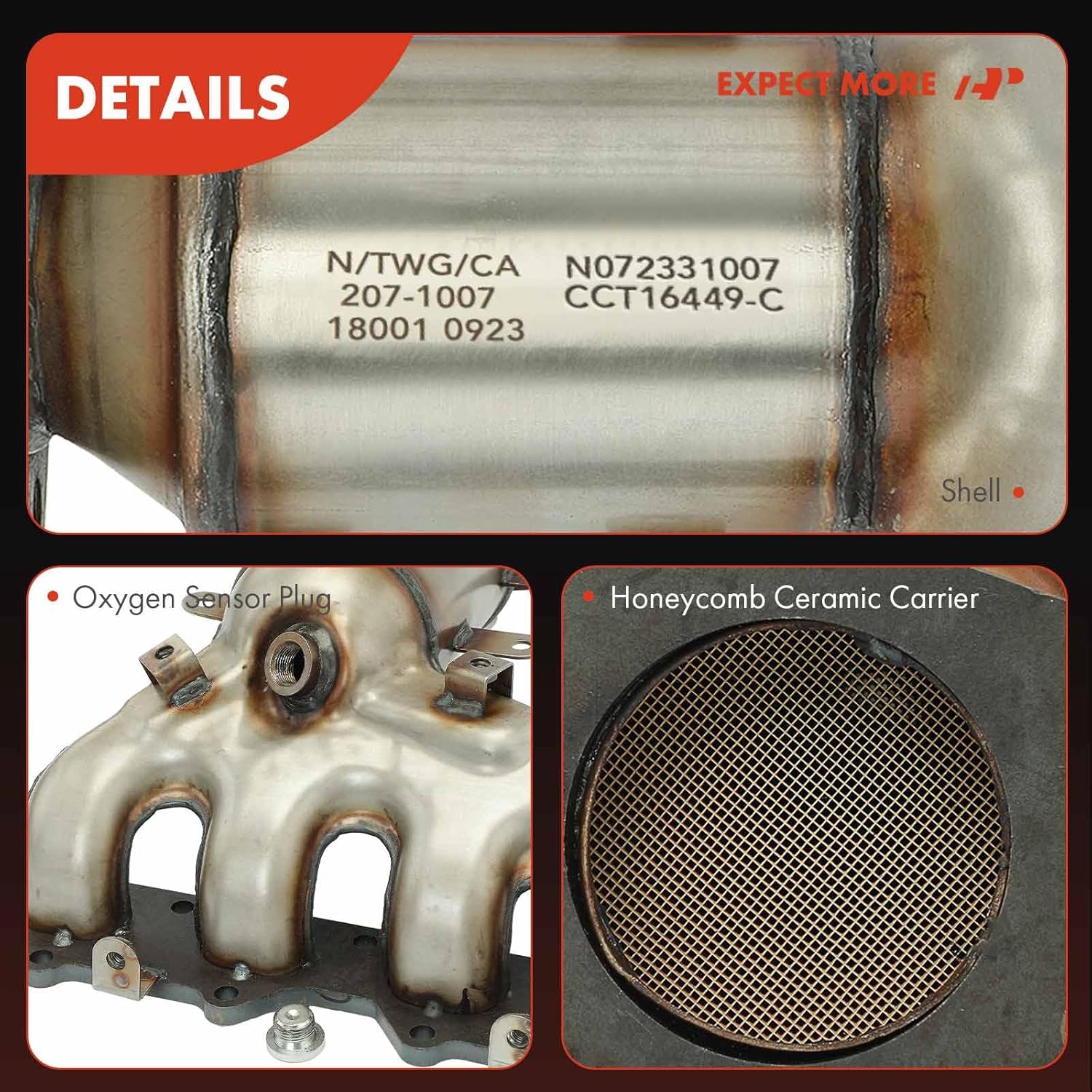 A-Premium Front Exhaust Manifold Catalytic Converter Kit Direct-Fit Compatible with Mitsubishi Lancer 2002-2007, 2.0L, EPA Compliant, Replace# 1555A043, MN156058