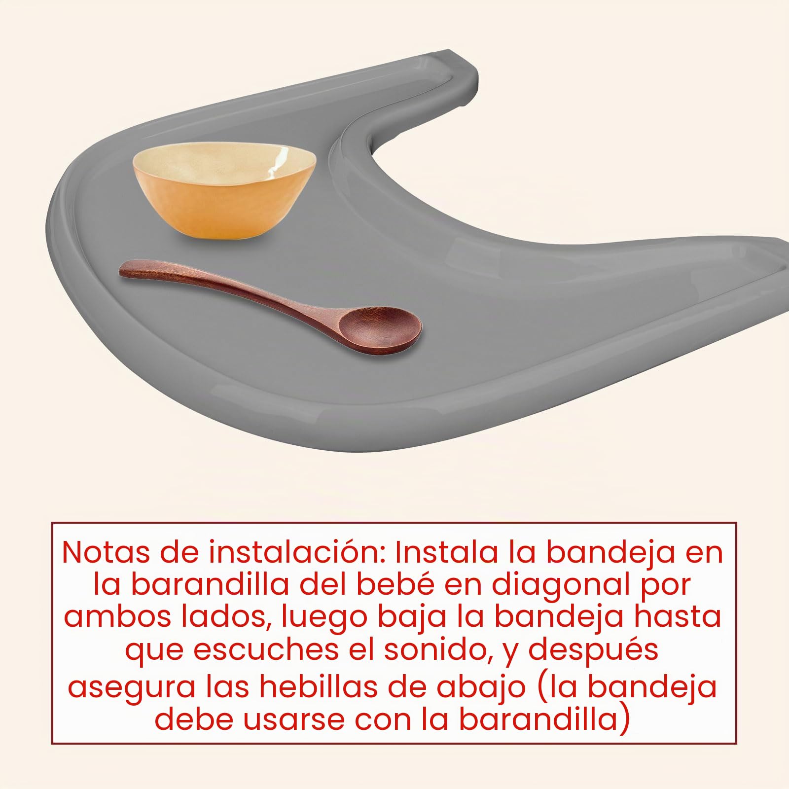Bandeja Compatible con Silla Stokke Tripp Trapp, Bandeja para Trona Stokke Accesorios para Silla Alta para Niños Pequeños de 6 a 36 Meses (Gris)