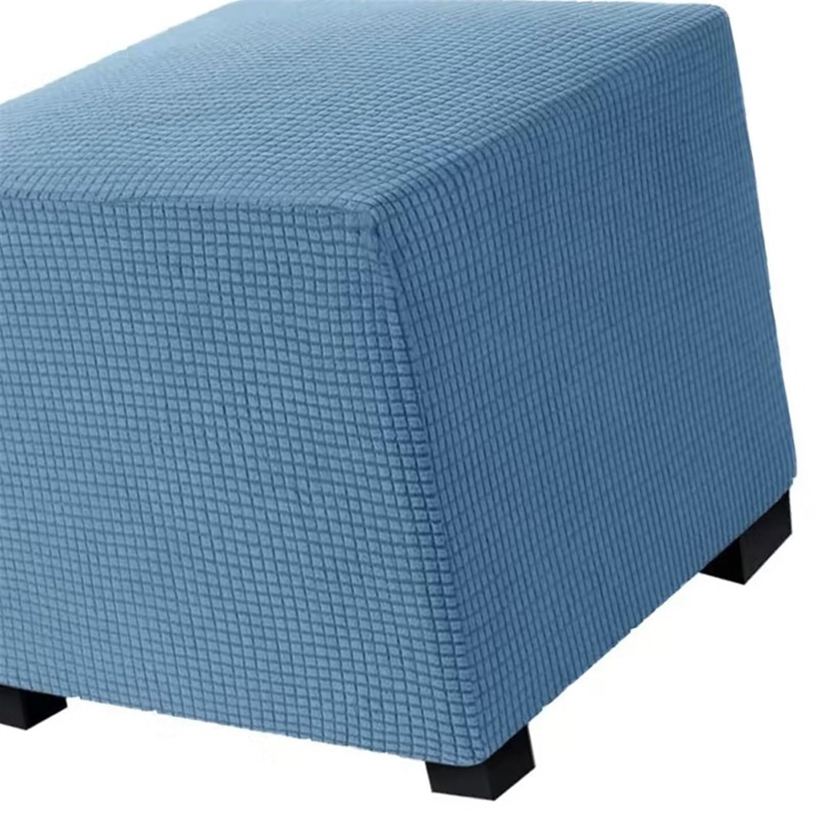 ILiemao Ottoman Covers Stretch Square Foot Stool Covers Stretch to Fit Square Storage Stool Ottoman Covers Footstool Protector for Living Room，Removable Washable(Color:Blue,Size:65x65 cm 25x25 in)
