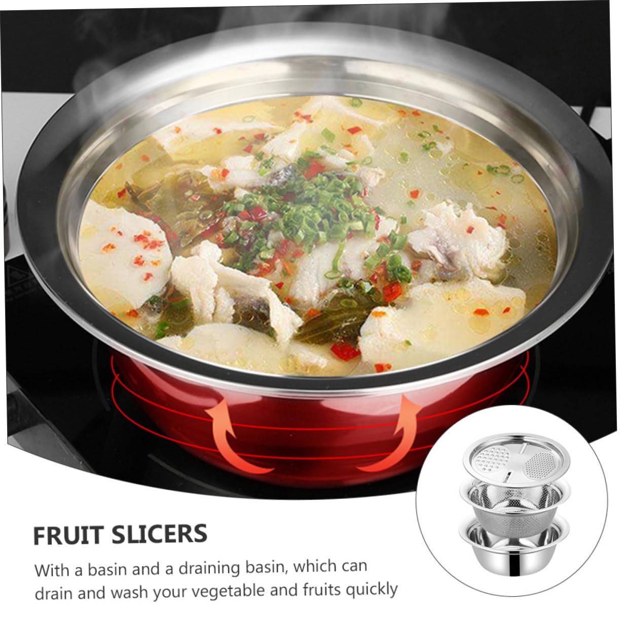 Ciieeo Trimmer Multiuso Bacinella in Acciaio Inox Resistente Grattugia da Cucina Bacinella per Cucinare Utensili per Preparazione Cibi