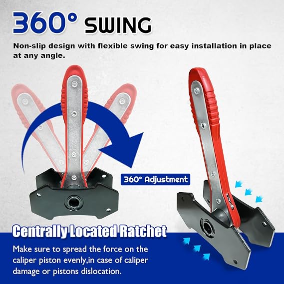Brake Caliper Compression Tool,Caliper Piston Compressor Tool with Extra 2PCS Large Plates 1.57-2.95 for Disc Brake Pad Spreader,Automotive Tools with 2 Caliper Hangers,Car Brake Repair