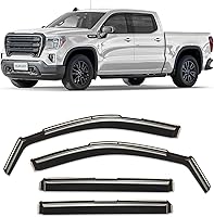 CLIMART In-Channel Rain Guards for GMC Sierra 1500 2019-2026 Crew Cab - Durable Window Deflectors, Vent Visors, Truck Accessories 4PCS