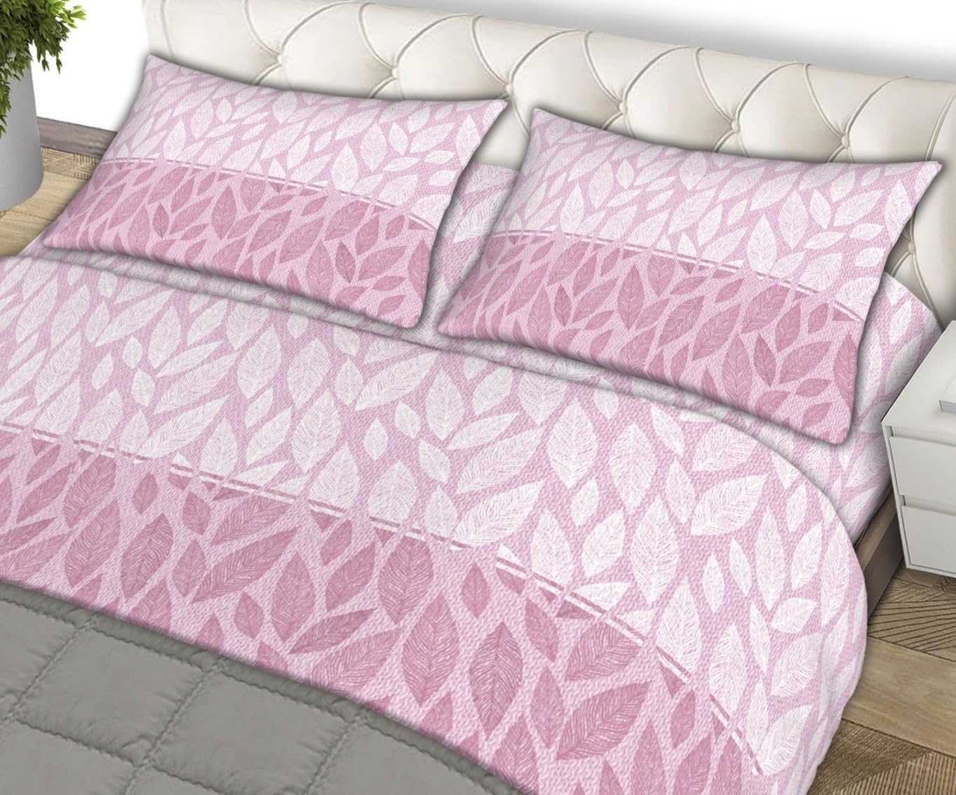 L'Emporio Casa Set Lenzuola in Flanella, Cotone Italiano 100% Pettinato, Anti-Pilling Varie Misure (Fooda Rosa, Matrimoniale)