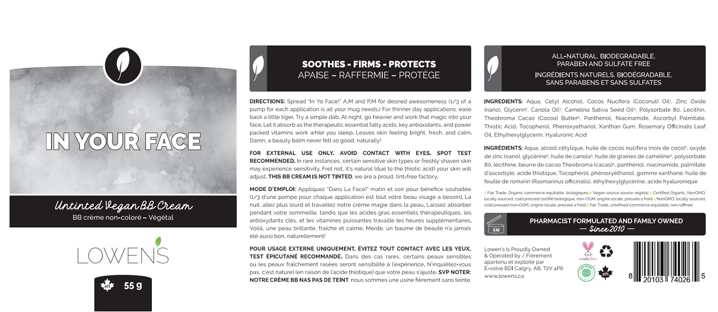 Lowen's Natural Skincare In Yo Face! Vegan BB Cream