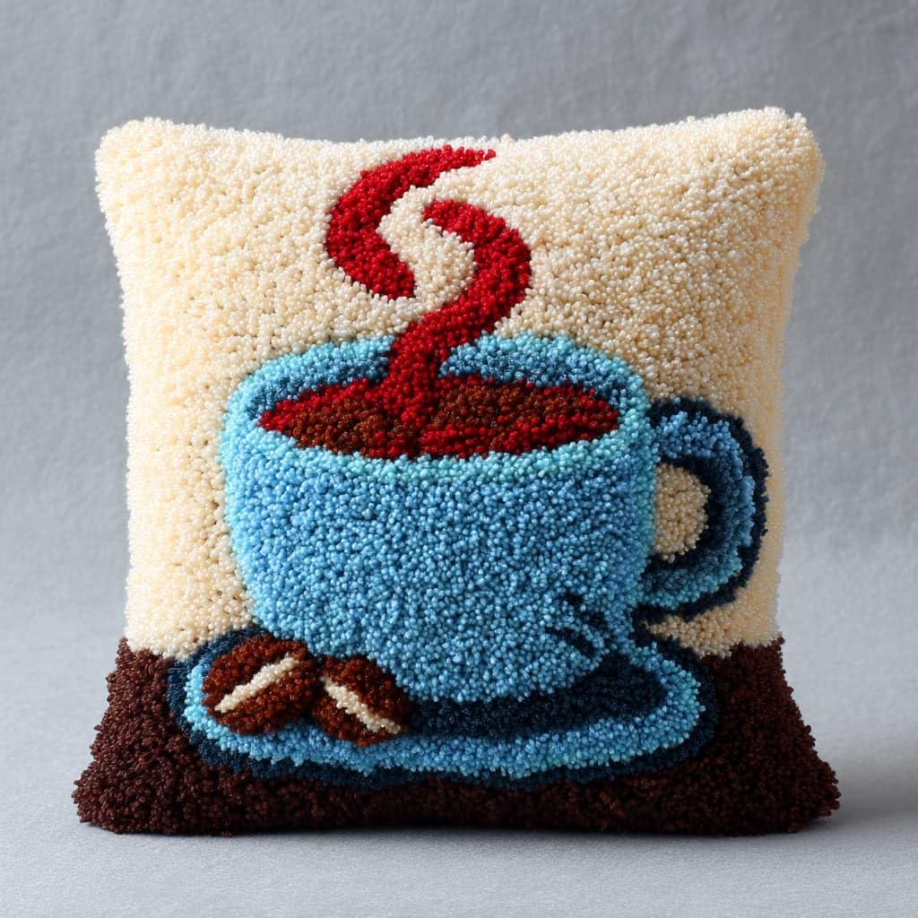 Henypt Latch Hook Kits Pillowcase Cup