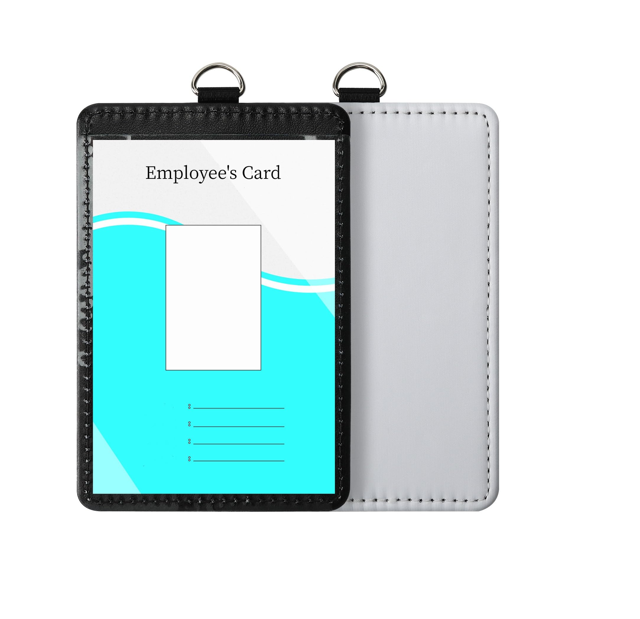 30 Pack Sublimation Blanks Bulk Pu Leather ID Badge Holder Heat Transfer Print Vertical ID Card Holders for Badges Buddy Waterproof Name Tag Holders