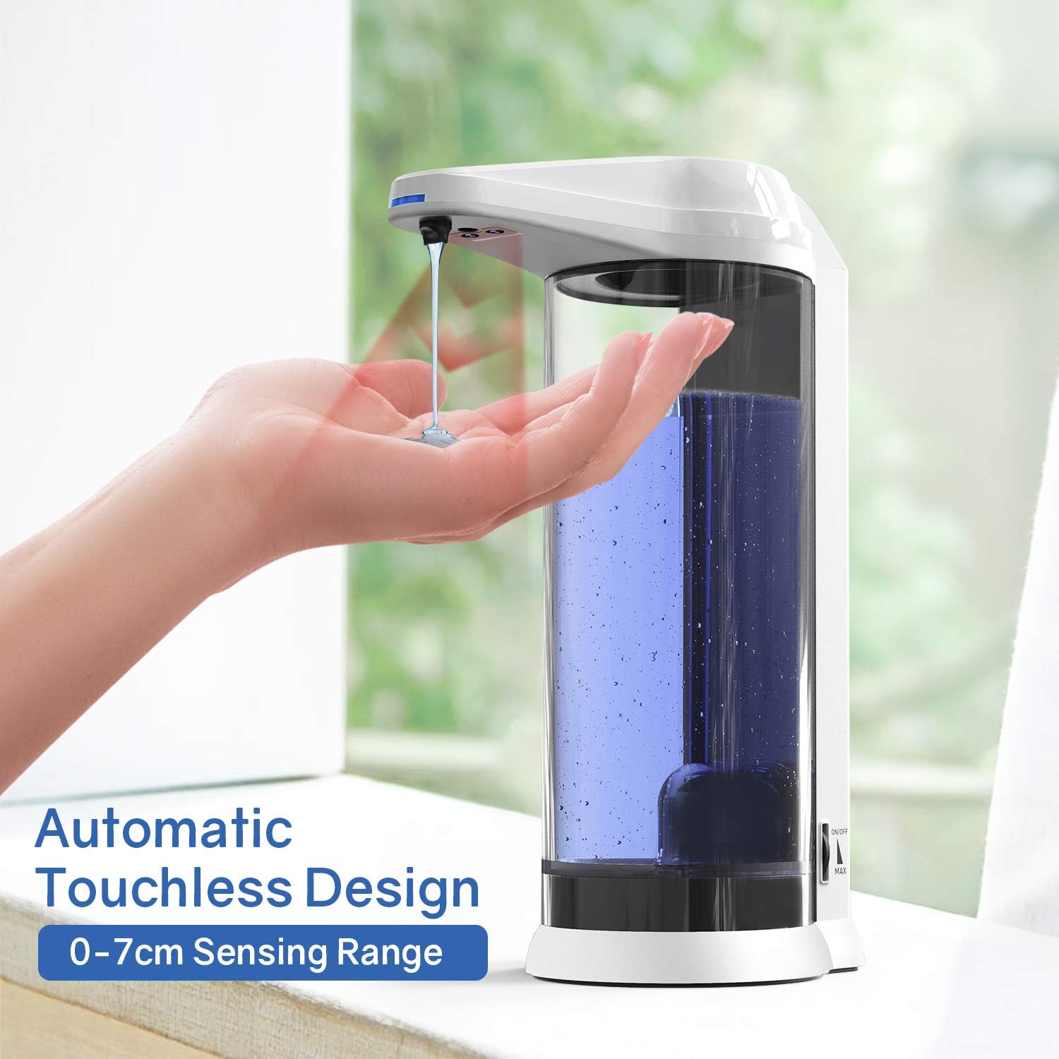 Jacaband Automatic Soap Dispenser Touchless Soap Dispenser 17oz / 500ml Battery Operated Hand Free Liquid Soap Dispenser for Bathroom Kitchen