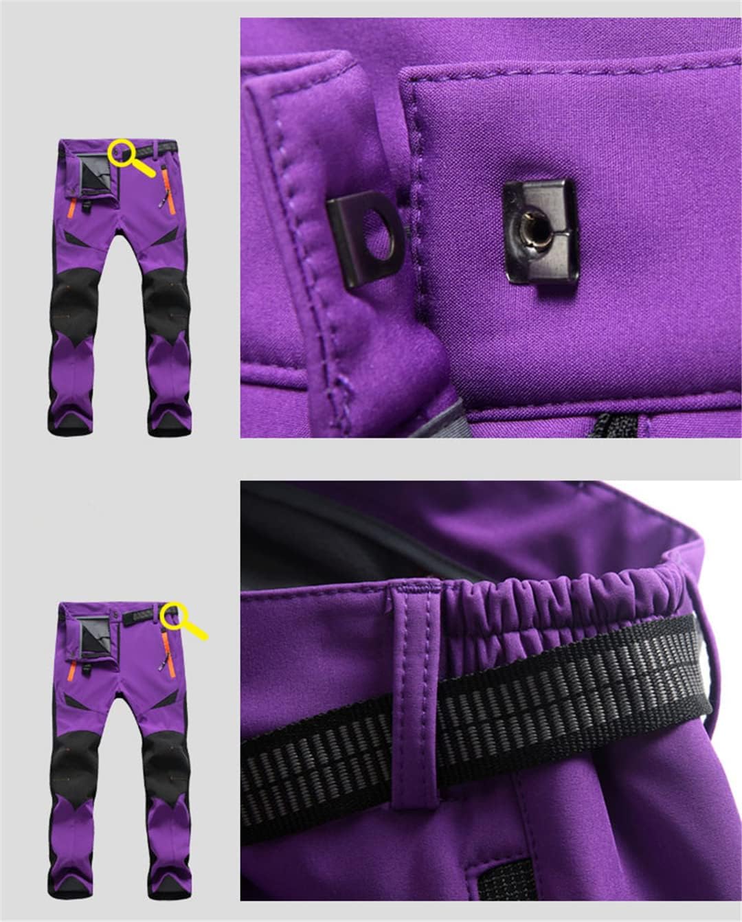 メンズ厚手ウォームフリースソフトシェルパンツアウトドア防水防風ハイキングトレッキングパンツ Men Army Green M