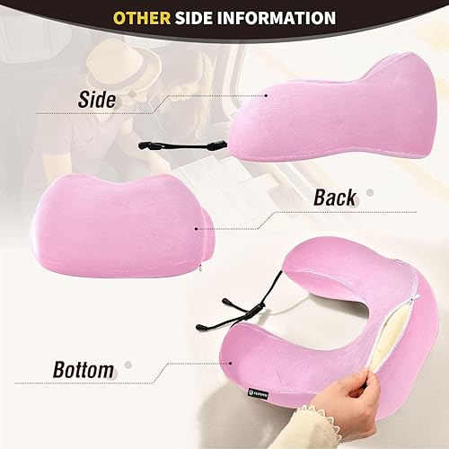 Miniatura 9 de UMIRIKO Almohada de viaje degradada azul oscuro para cama de viaje de automóvil, almohada de apoyo para el cuello en forma de U de espuma