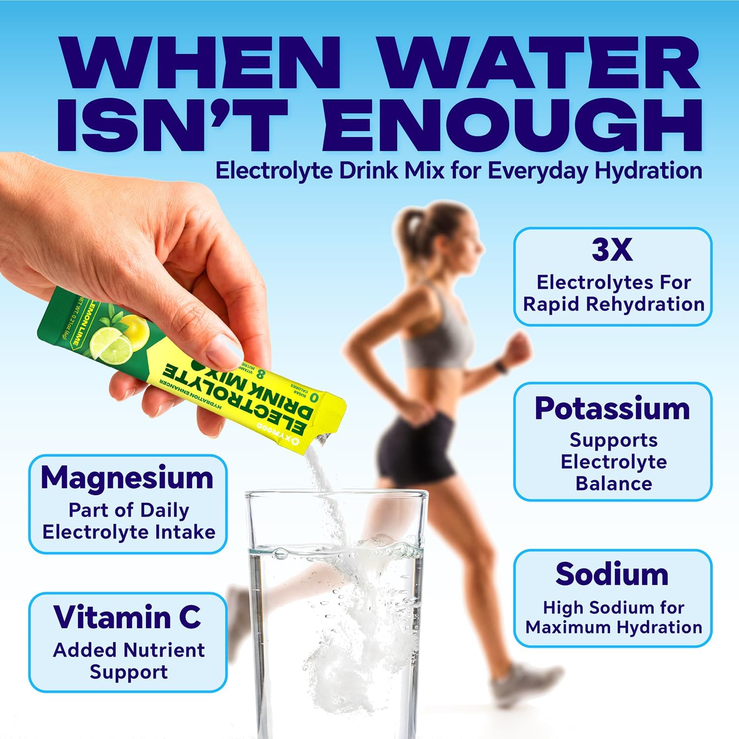 High Sodium Sugar Free Electrolyte Powder Packets, 16 Stick Pack — Amazon image 2