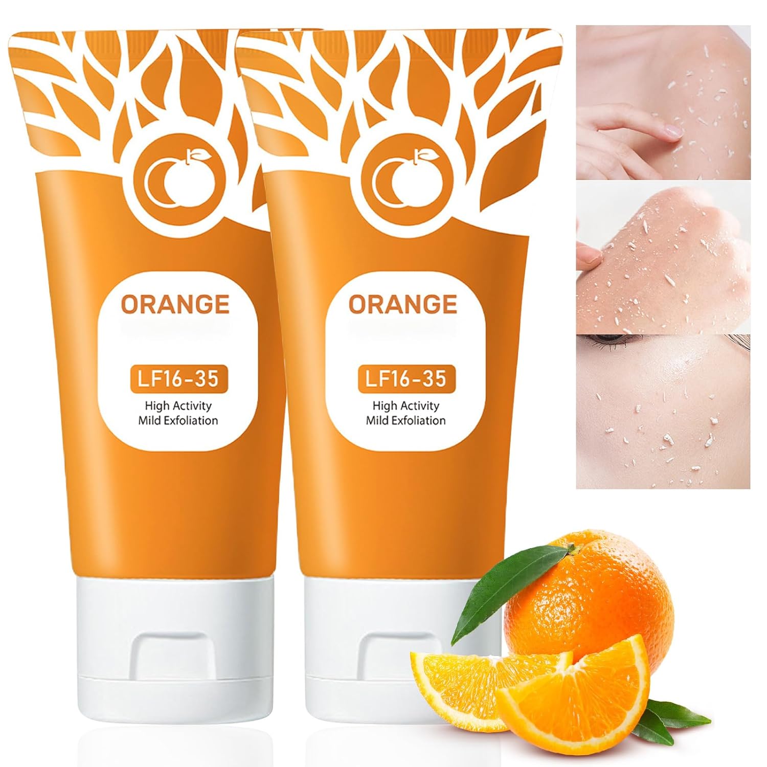 Orange Exfoliating Gel for Face and Body,Deep Pore Orange Peeling Scrub, Cleaning Pores, Remove Blackheads Moisturize Cleansing, Facial Exfoliating Gel for All Types Skin