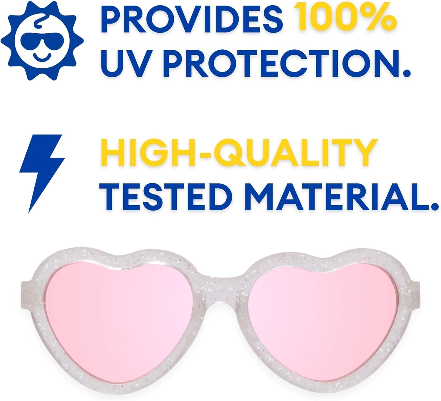 Babiators Hearts Baby & Toddler Sunglasses | 100% UV Protection, Shatter-Resistant, Flexible Rubber Frames
