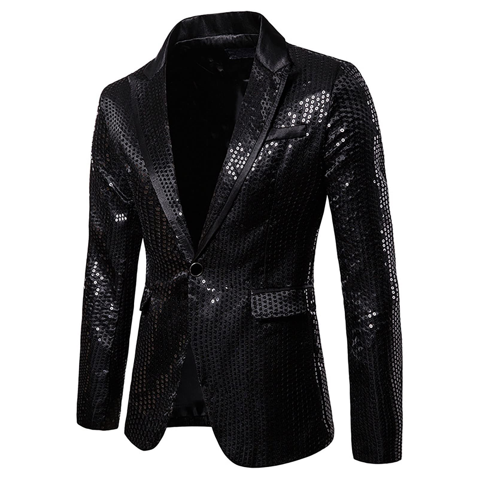 NUSGEAR 2023 Blazer hombre Traje lentejuelas Chaqueta Abrigo otoño invierno Botones Fiesta Elegant Manga Larga Casual Moda Original Blazer Slim fit Clásica Rompevientos Club Cómodo Outwear parka
