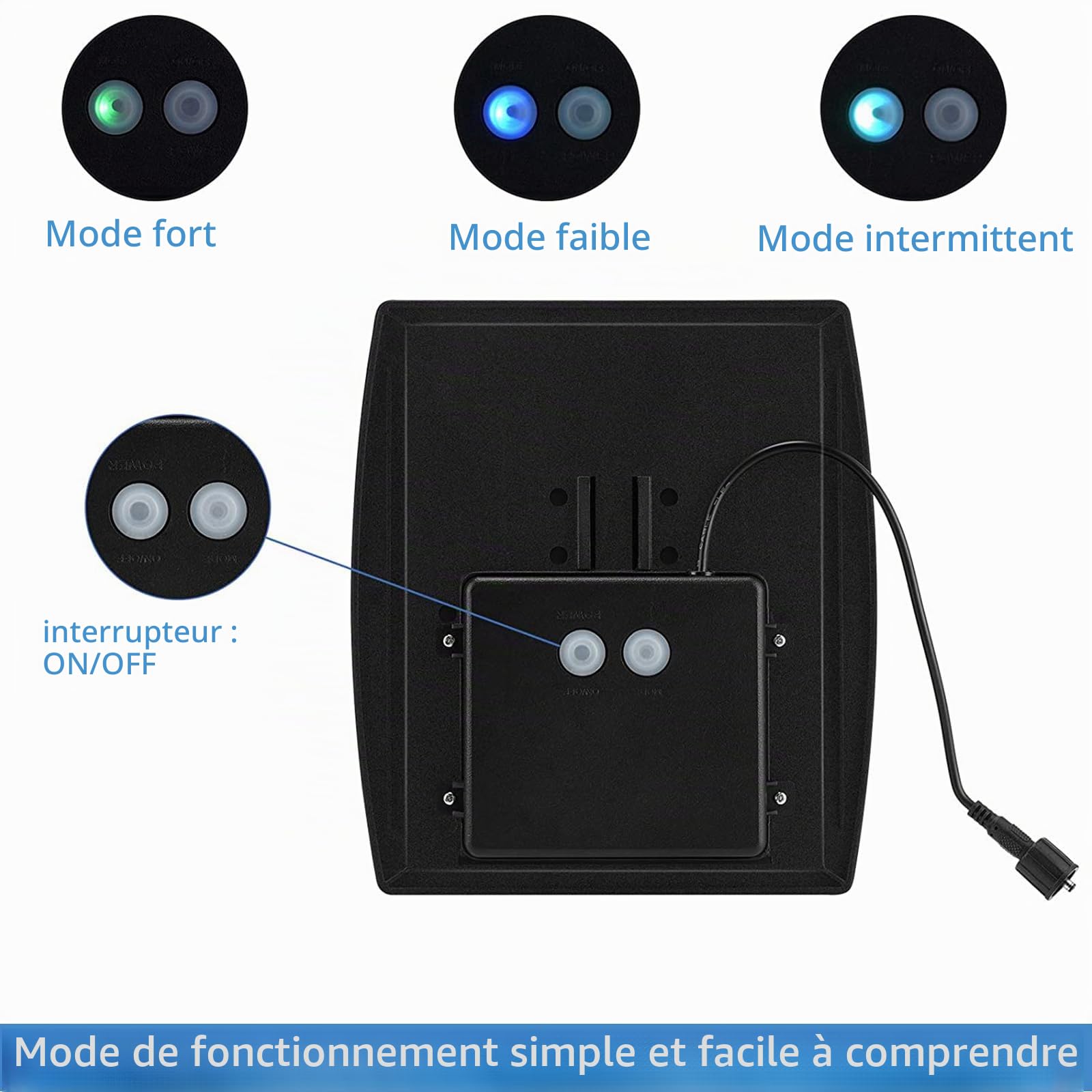 Pompe à oxygène solaire 2,5 W pour bassin avec batterie de secours de 1800 mAh, 3 modes de pompe à oxygène, pompe à air hydroponique, convient pour la pêche en plein air, les étangs, les