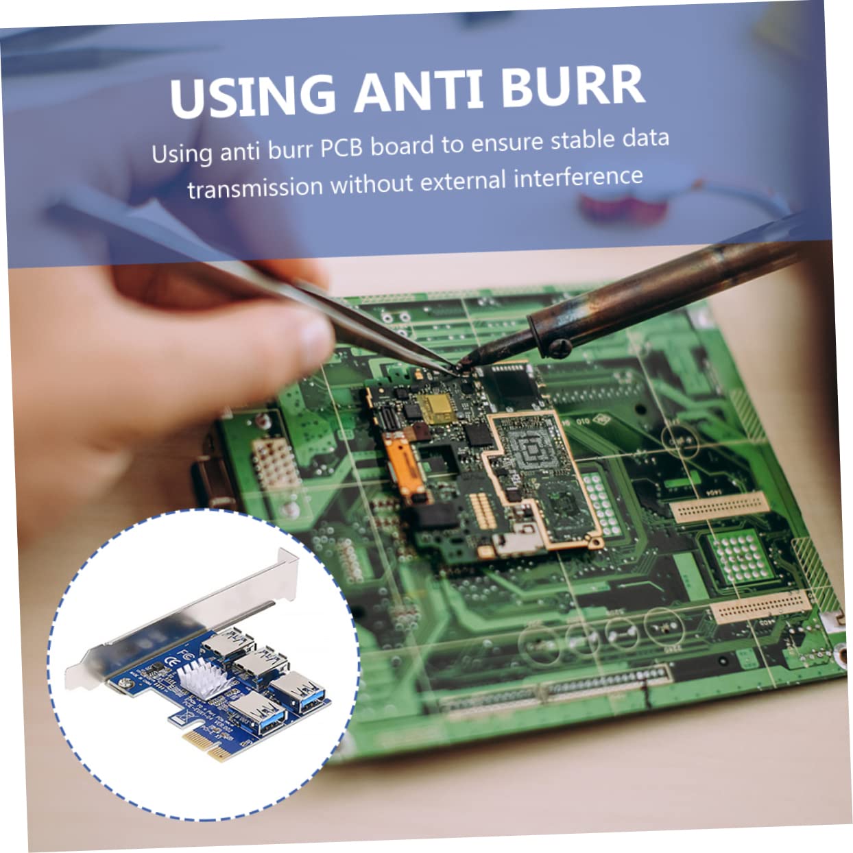 Mikikit Pci-e Expansion Card to USB Ports Capacity Easy Installation for Desktop Use Pci Express for Enhanced Connectivity