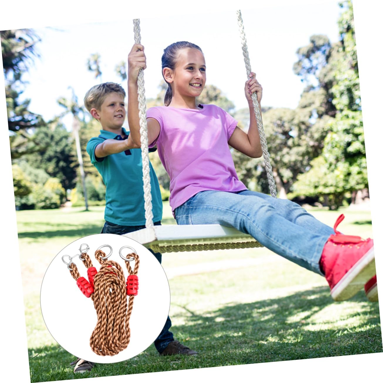 6pcs Nylon Swing Hanging Kit Swing Straps Connectors Safe Backyard Random Color