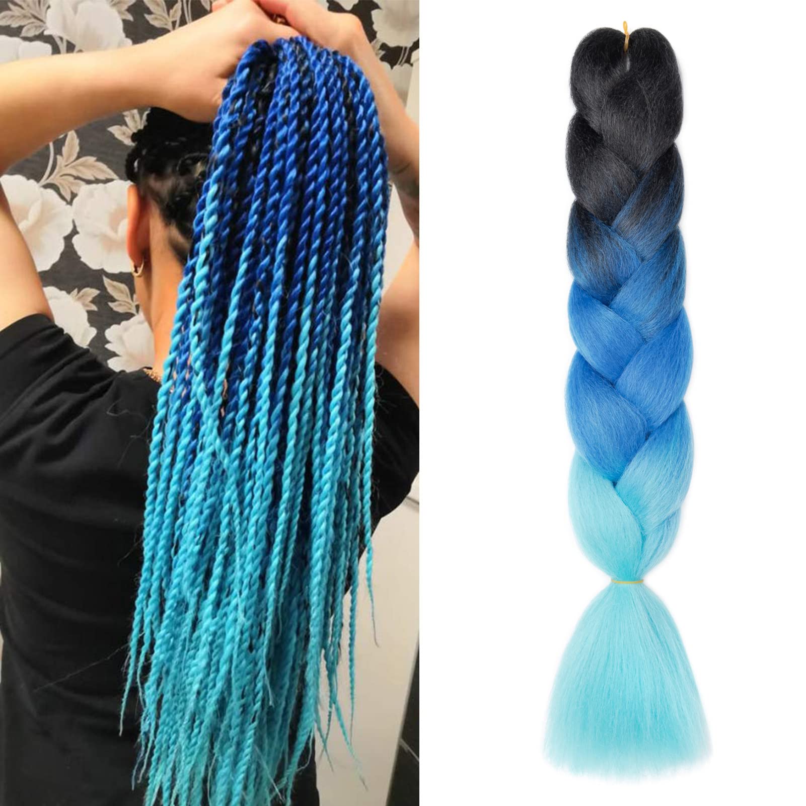 60cm Extensiones de Pelo Trenzas Africanas Castaño Oscuro Extensiones para Trenzas Africanas 1 pcs 100g Kanekalon Pelo para Trenzas Africanas Sintetico Extensiones de Trenzado Cabello Braiding — view 160