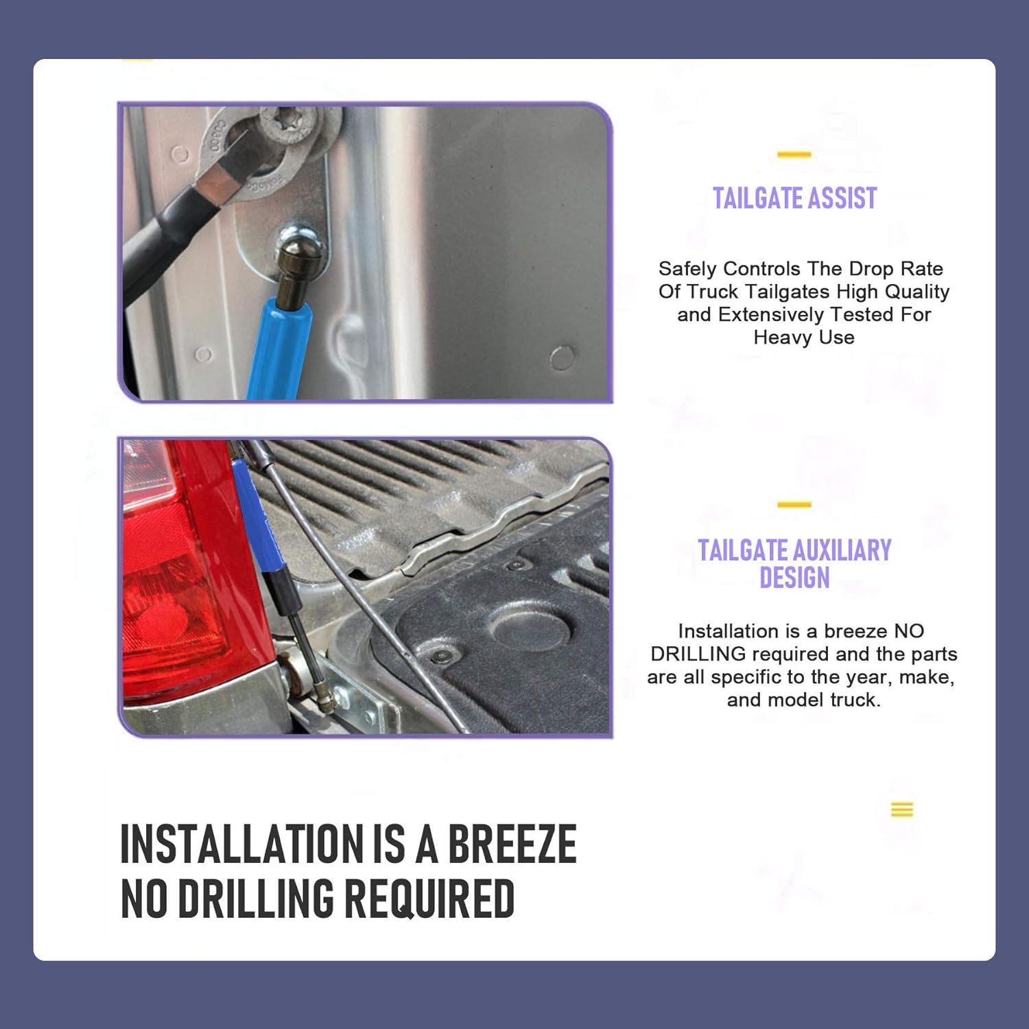 Fеаturеd Prоduсt Tailgate Assist Shock Struts for 2009-2018 Dodge Ram 1500 2500 3500/2019 Ram Classic DZ43301