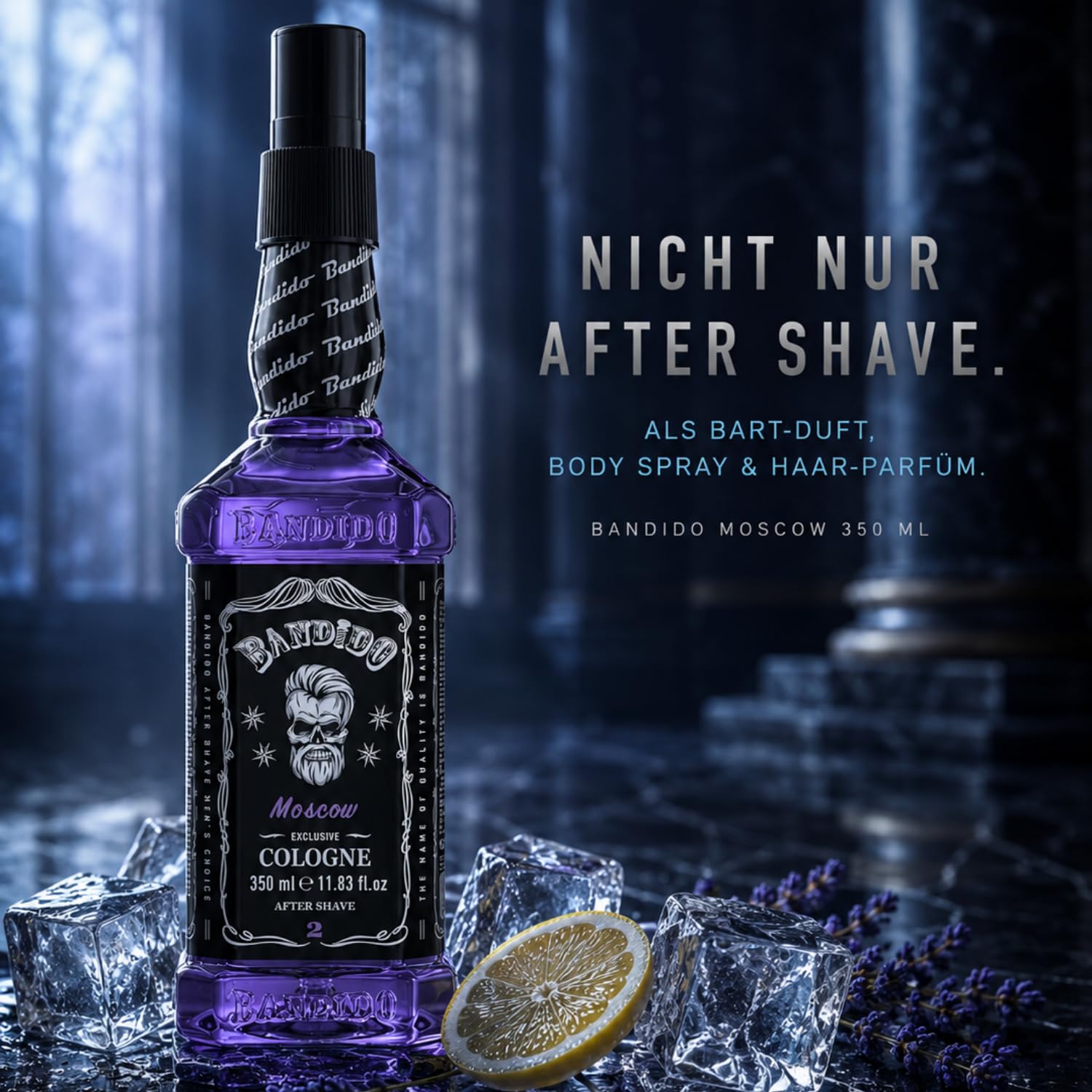 Bandido After Shave Cologne Moscow 350 ml – Barber Cologne für Herren – Frisches maskulines Aftershave & Body Spray – Langanhaltender Duft – Ideal nach der Rasur & als Haarparfum Kosmetik