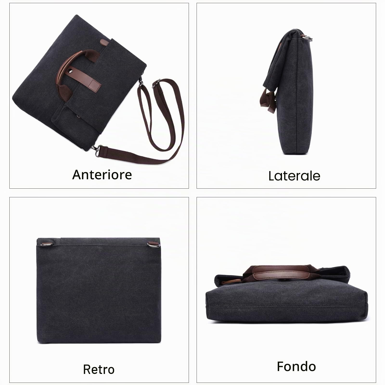 FANDARE Retrò Borse a spalla Borsello Uomo Tracolla Tela Donna Borsa tracolla Sacchetto del Messaggero Borsa a Spalla Borsellino per Scuola Università Viaggio Lavoro Borsa a Spalla