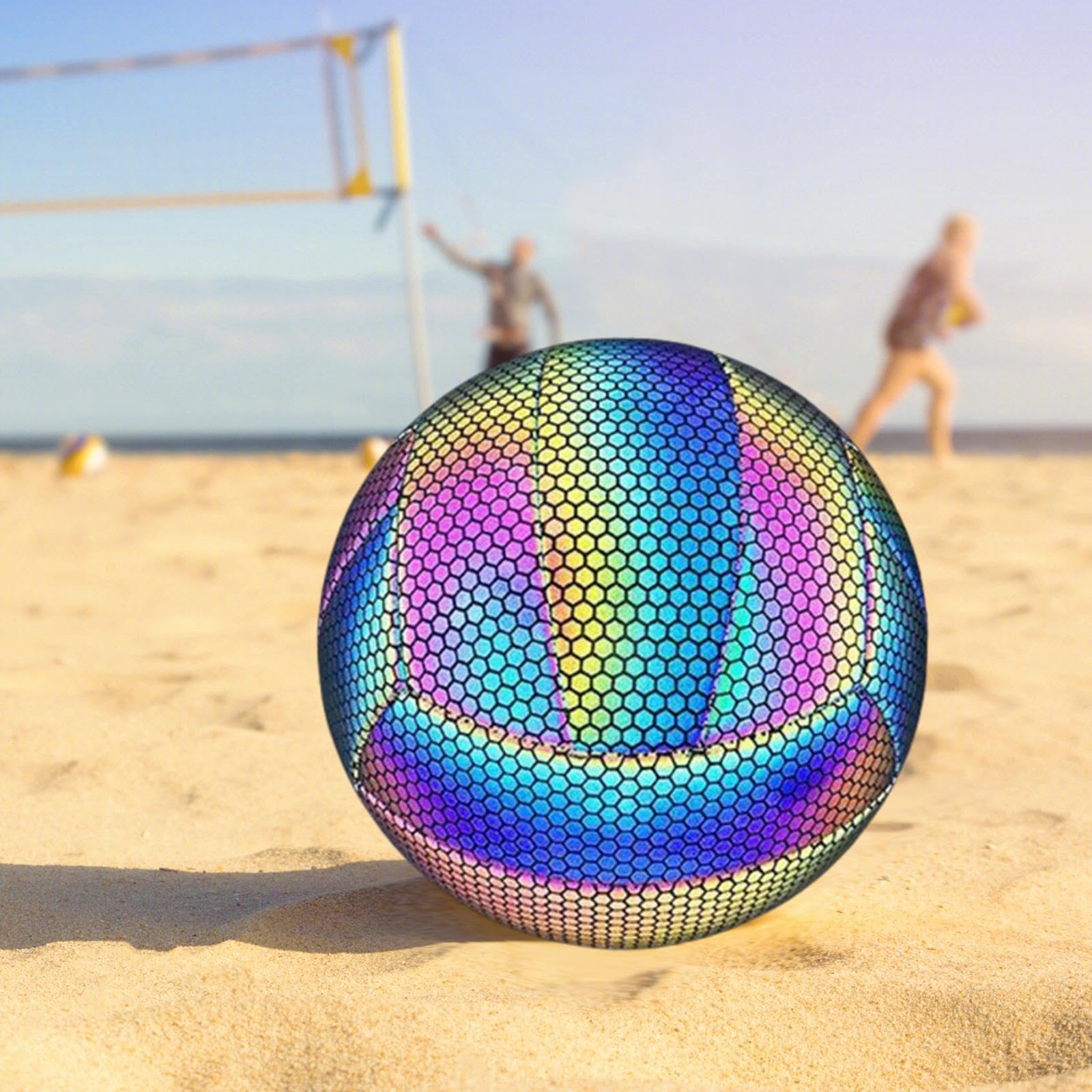 Voleibol Reflectante Oficial Pelota de Vóley PU para Adultos Niños Balón Elastico Y Resistente para Deportes de Equipo en Juegos Playa Práctica