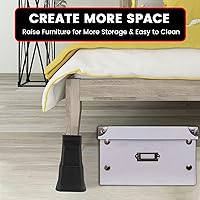 Vista 5 de Elevadores de cama resistentes, elevadores de muebles ajustables de 12 pulgadas, elevación en alturas de 3,4,5,6,7,8,9,10,11,12 pulgadas para sofá